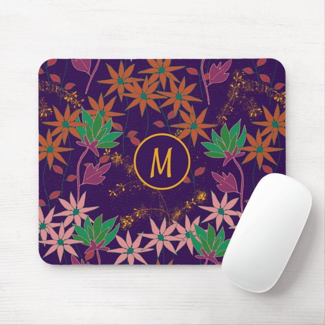 Tapis De Souris Violet fleur sauvage (Avec souris)
