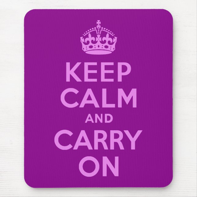 Tapis De Souris Violet Gardez le calme et continuer (Devant)