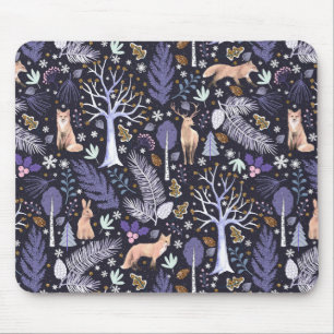 Tapis De Souris Violette de la forêt hivernale/Or ID785