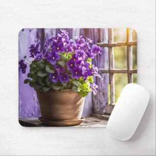 Tapis De Souris Violettes violettes En Argile Pot Anniversaire