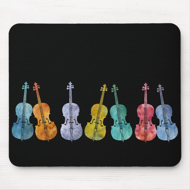 Tapis De Souris Violoncelles multicolores (Devant)