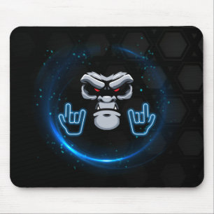 Tapis De Souris Visage bleu et noir simple Gorilla