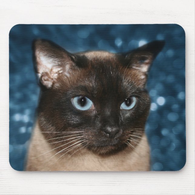 Tapis De Souris visage de chat siamois (Devant)