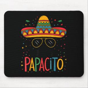 Tapis De Souris Visage de Sombrero Papacito Cinco Mayo Fête Drôle