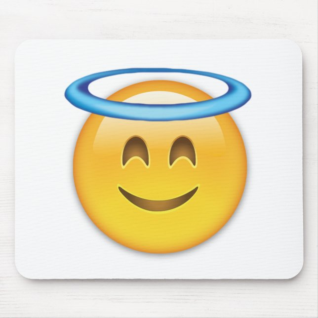 Tapis De Souris Visage de sourire avec le halo Emoji (Devant)