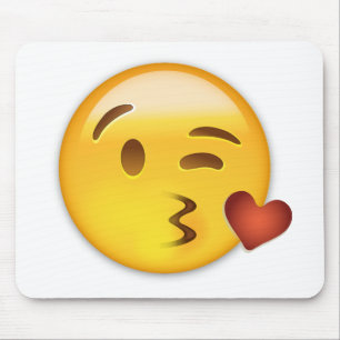 Tapis De Souris Visage jetant un baiser Emoji
