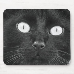 Tapis De Souris Visage mignon de chat noir