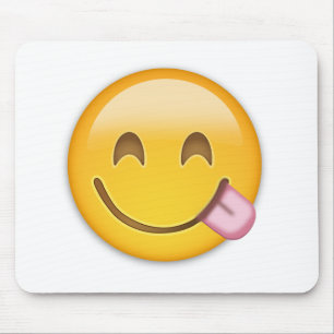 Tapis De Souris Visage Savouring la nourriture délicieuse Emoji