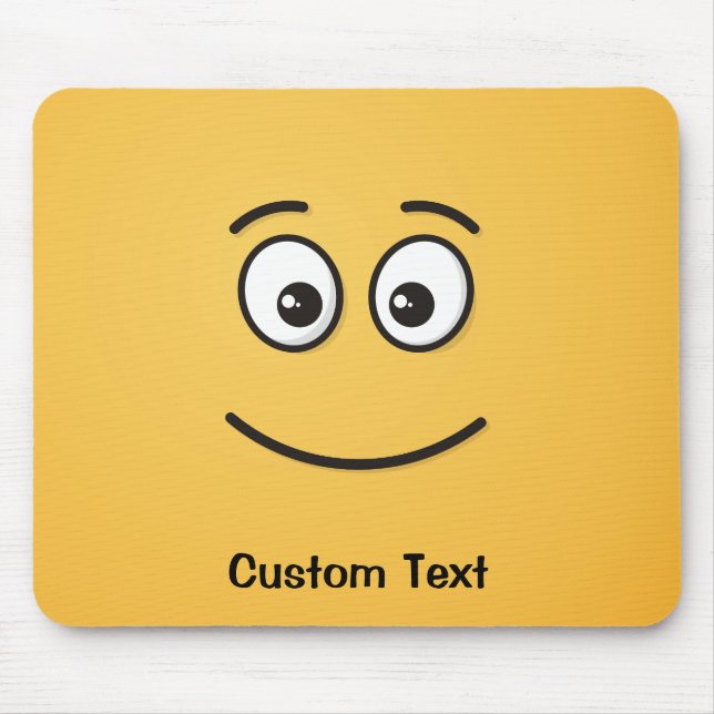 Tapis De Souris Visage souriant avec cache-souris à yeux ouverts (Devant)