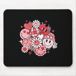 Tapis De Souris Visage Sourire Saint-Valentin Vibes Léopard Fleur 