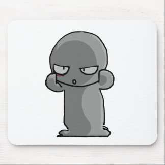 Tapis De Souris Visage tordu de petit bébé gris