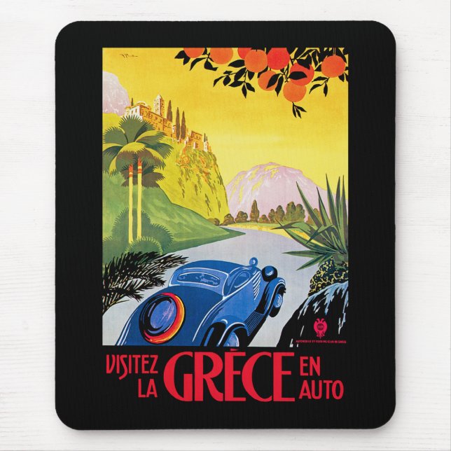 Tapis De Souris Visitez La Grece en Auto (Devant)
