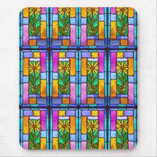 Tapis De Souris Vitrail Jaune marguerite
