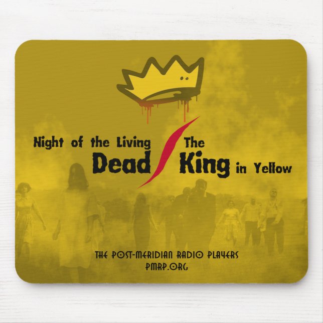 Tapis De Souris Vivant mort/roi dans la bouche jaune avec couronne (Devant)
