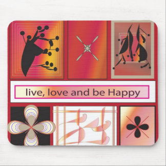 Tapis De Souris Vivent, l'amour et soient heureux