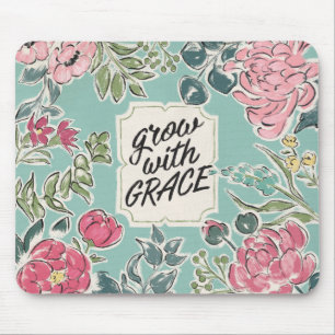 Tapis De Souris Vivez en fleur   se développent avec la grâce