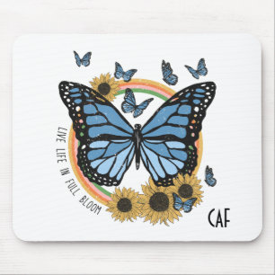 Tapis De Souris Vivez la vie en pleine floraison Papillon Tourneso
