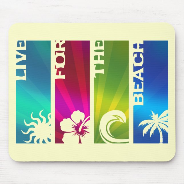 Tapis De Souris Vivez pour la plage (Devant)