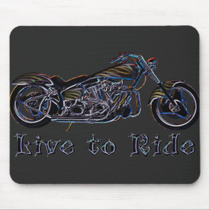 Tapis De Souris Vivez pour monter la moto au néon Mousepad