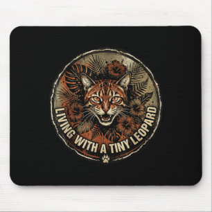 Tapis De Souris Vivre avec un petit chat léopard bengal tropical