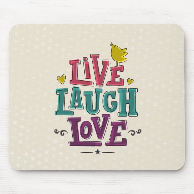 TAPIS DE SOURIS VIVRE RIRE AMOUR (Devant)