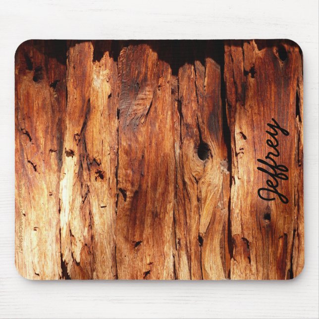 Tapis De Souris Voie de garage en bois patinée Mousepad fait sur (Devant)
