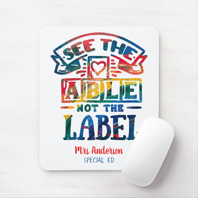 Tapis De Souris Voir Able Not the Étiquette Autism enseignant (Avec souris)