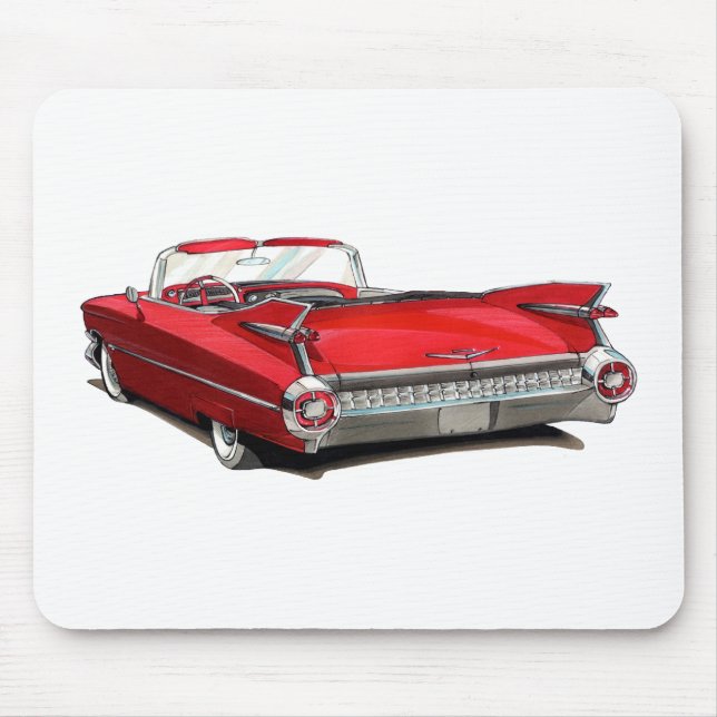 Tapis De Souris Voiture 1959 de rouge de Cadillac (Devant)