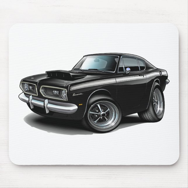 Tapis De Souris Voiture 1967-69 Noir-Blanche de barracuda (Devant)