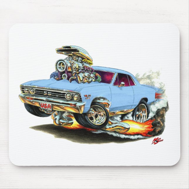 Tapis De Souris Voiture 1967 bleu-clair de Chevelle (Devant)
