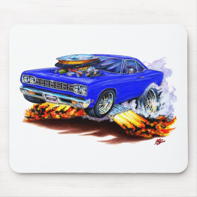 Tapis De Souris Voiture 1968-69 de bleu de Roadrunner (Devant)