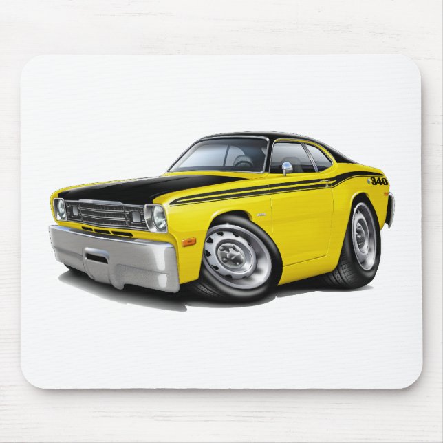 Tapis De Souris Voiture 1970-74 jaune du chiffon 340 (Devant)