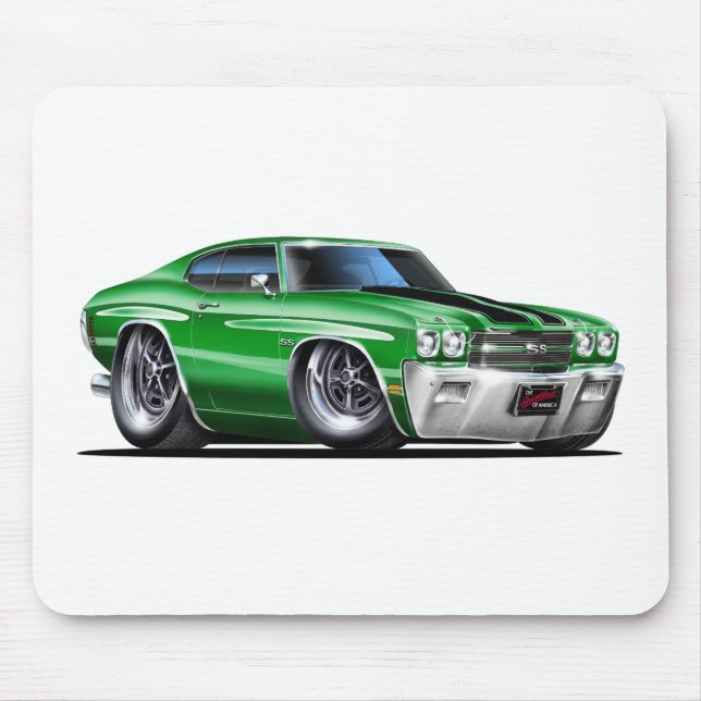Tapis De Souris Voiture 1970 Vert-Noire de Chevelle (Devant)