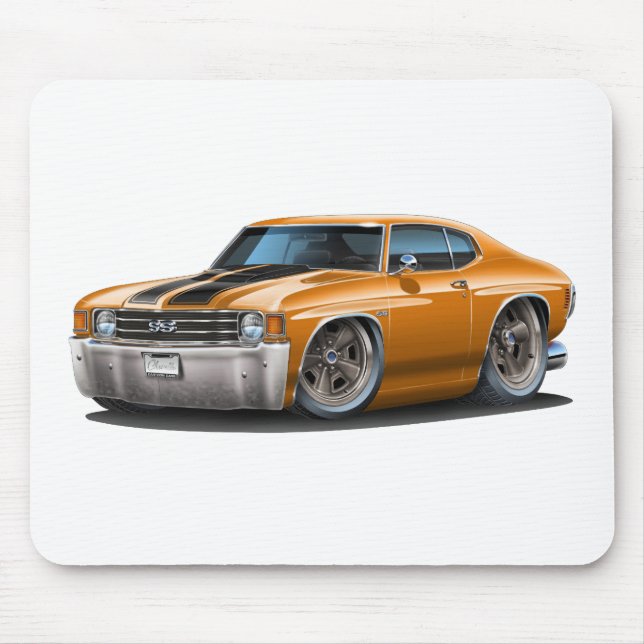 Tapis De Souris Voiture 1971-72 Orange-Noire de Chevelle (Devant)