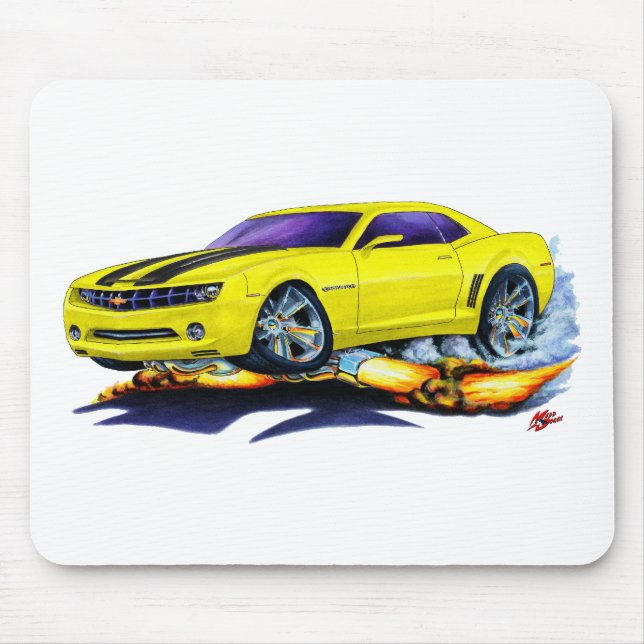 Tapis De Souris Voiture 2010 Jaune-Noire de Camaro (Devant)