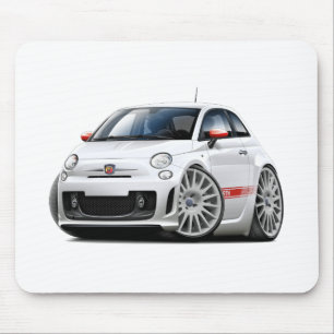 Tapis De Souris Voiture de blanc de Fiat 500 Abarth