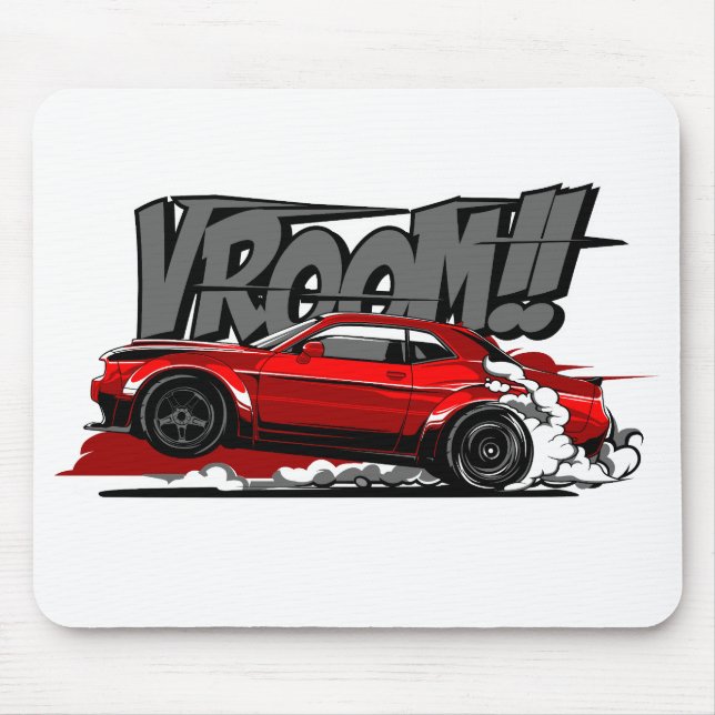 Tapis De Souris VOITURE DE COURSE VROOM À VITESSE COMPLÈTE! Tapis  (Devant)