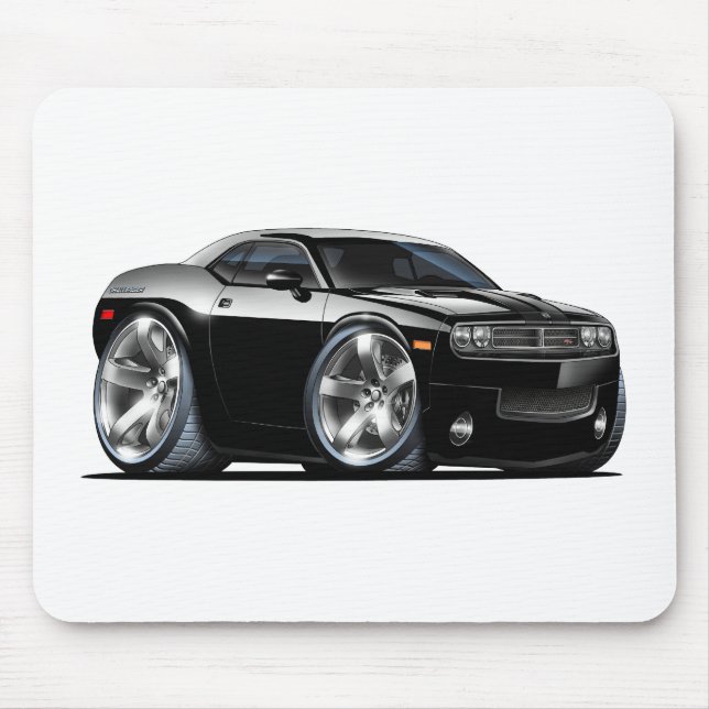 Tapis De Souris Voiture de noir de challengeur de Dodge (Devant)