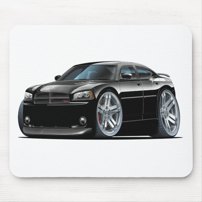 Tapis De Souris Voiture noire de Daytona de chargeur de Dodge (Devant)