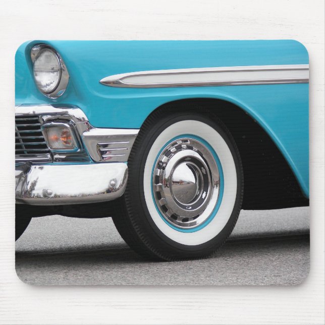 Tapis De Souris Voiture Retro 1956 Turquoise (Devant)