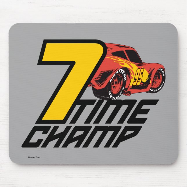 Tapis De Souris Voitures 3 | Lightning McQueen - 7 Time Champ (Devant)