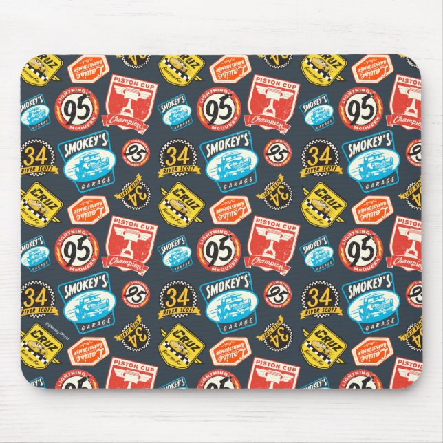 Tapis De Souris Voitures 3 | Motif Champion de Coupe Piston (Devant)