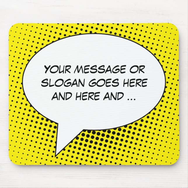 Tapis De Souris Voix Bubble Votre Modèle De Message (Devant)