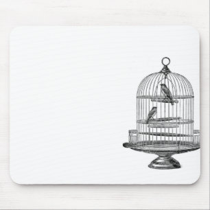 Tapis De Souris Volière vintage avec oiseaux...mousepad