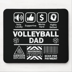 Tapis De Souris Volleyball papa drôle Contenu du père du sport