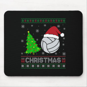 Tapis De Souris Volleyball Xmas Arbre Éclairage de Noël moche sueu