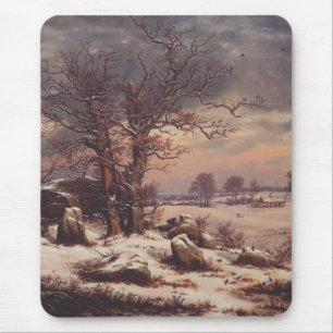 Tapis De Souris Vordingborg en hiver par J.C. Dahl Fine Art