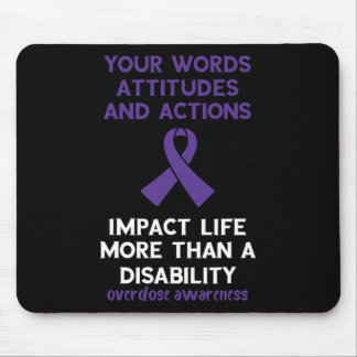 Tapis De Souris Vos Mots Actes D'Attitude Violet Ribbon Overdose