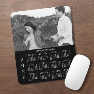 Tapis De Souris Vos noms de photos Calendrier personnalisé Black 2