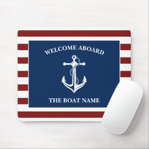 Tapis De Souris Votre Ancre de nom de bateau